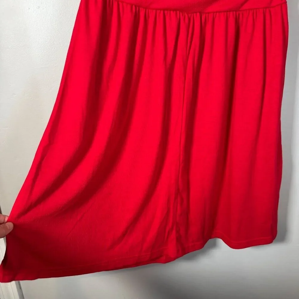 A-Line Mini Soft Jersey Skater Dollette Tomato Girl Balletcore Skirt MEDIUM Red